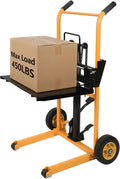 Manual Forklift Pallet Stakcer 43.3" Lift Height with Adjustable Forks and Fixed Legs Pallet Truck Dolly Stacker, 450 Lbs Capacity Hydraulic Material Lift for Supermarket, Warehouse, and Household