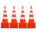 BATTIFE Traffic Safety Cones 36 Inch with Handheld, Orange Cones with Reflective Collar, Cones for Parking Lot, Sport & Driving Training, Road Safety, Construction Events (24 Cones)
