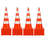 BATTIFE Traffic Safety Cones 36 Inch with Handheld, Orange Cones with Reflective Collar, Cones for Parking Lot, Sport & Driving Training, Road Safety, Construction Events (24 Cones)