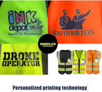 YOWESHOP High Reflective Visibility Safety Vest Custom Your Logo Safety Workwear with Reflective Strips and Pockets