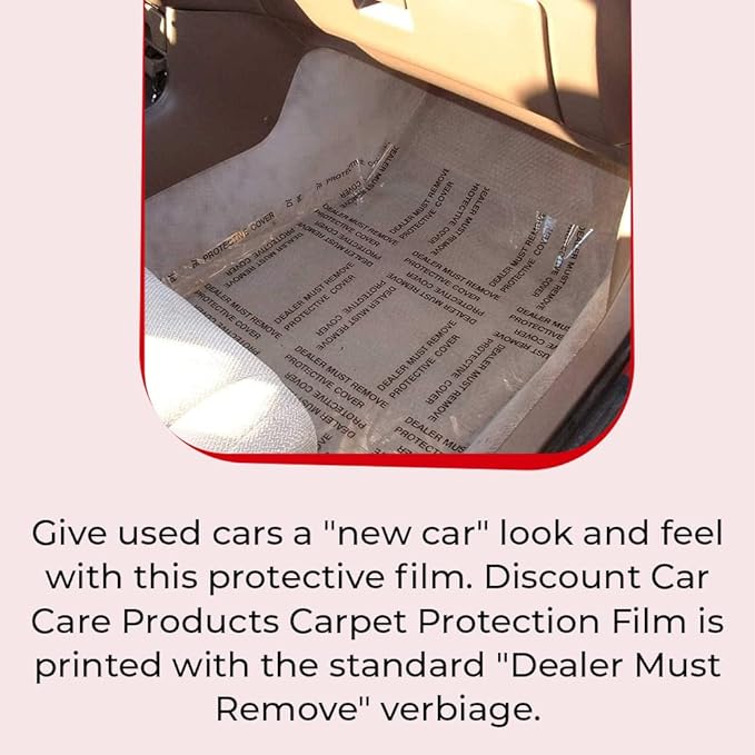 HI-TECH Clear Adhesive Car Carpet Protector Film Roll – 24" x 300' – 6mil Disposable Sticky Floor Mat Cover – Perforated Sheets – Auto Detailing, Service, Personal Use