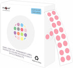 PARLAIM 1000 PCS Color Coding Labels Circle Dot Stickers,1/4 Inch Roll Colorful Coding Label Sticker for Office,Student Classroom (Pink)