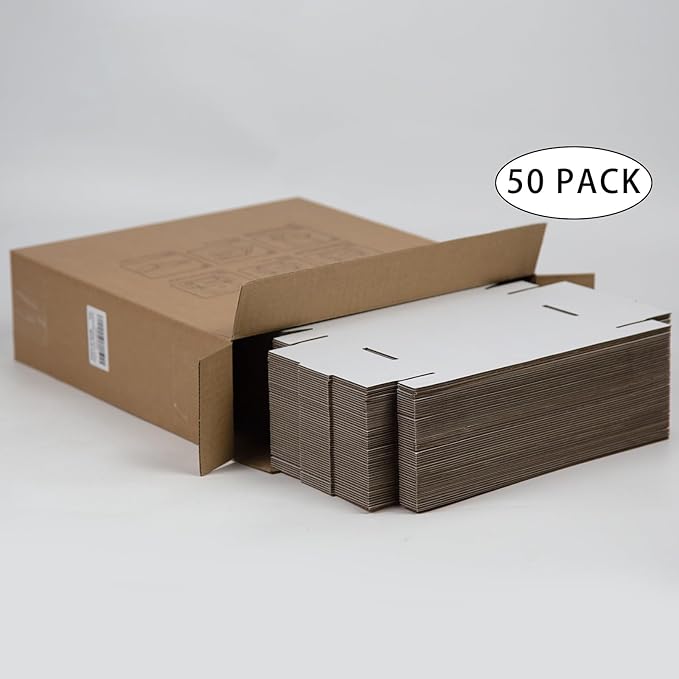 50 Pack 7x5x1 Inches Small Shipping Boxes, White Corrugated Cardboard Boxes, Moving Mailing Packing Box