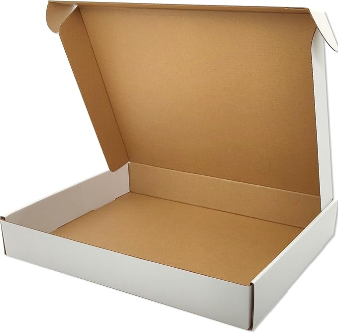 White Shipping Boxes for Small Business Pack of 25-13x10x2 inches Cardboard Corrugated Mailer Boxes for Shipping Packaging Craft Gifts Giving Products