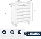 5-Drawer Metal Rolling Tool Chest with Wheels,Tool Storage Cabinet with Locking System，Toolbox with Wheels for Garage, Warehouse, Workshop, Repair Shop