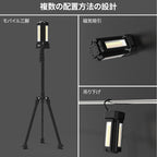 13200mAh Rechargeable Solar Work Light with Folding Stand Support and Portable Carrying Bag, 8000 Lumen Stepless Dimmable, 4 Lighting Modes, White/Warm/Warm White (Black(Standard))