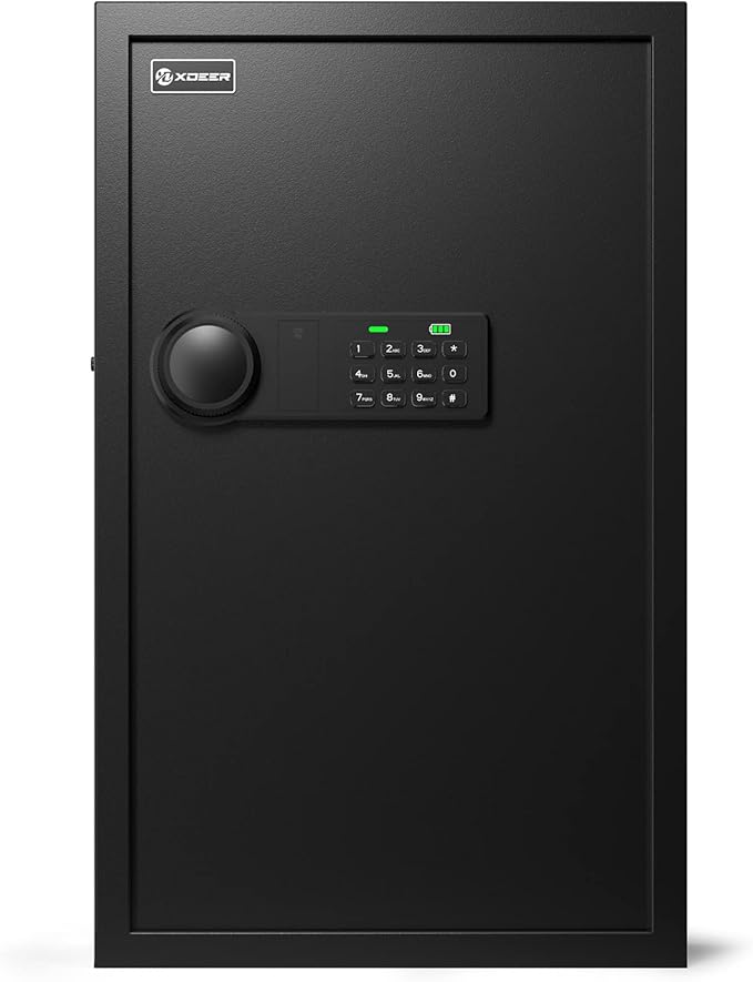 XDeer 122-Keys Key Lock Box Wall Mount with Advanced Anti-Theft Deposit Key Slot & LED Light, Key Cabinet with Combo and Key Lock, Key Safe for Hotels & Office & Companies & Car Dealerships