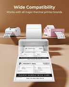MUNBYN 4” X 3” Direct Thermal Labels, White Thermal Printer Stickers, Strong Adhesive, Labels Paper for Mailing, Barcode, 500 Sheets/1 Roll