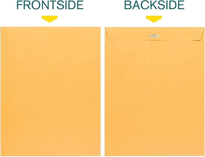 EnDoc Clasp Envelopes 10x13 Inch -15 Pack Brown Kraft Catalog Envelope with Clasp Closure & Gummed Seal – 28lb Heavyweight Envelopes for Home, Office, Business, Legal or School 10x13, Brown Kraft