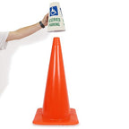 SmartSign “Reserved Parking with Handicapped Symbol” Bright Reflective Cone Message Sleeve, [Cone Not Included]