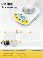 CGOLDENWALL Precision Lab Scale 500gX0.01g Analytical Electronic Balance Digital Laboratory Scale Precision Jewelry Scales Kitchen Precision Weighing Electronic Scales Calibrated 110V (500g, 0.01g)