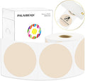 3 X 3 Inch Round Thermal Labels Circle Color Coding Labels Printable Waterproof 500PCS Round Stickers Adhesive Writable for Office, Home, Garage, DIY Sticker, Name Tag, Light Brown