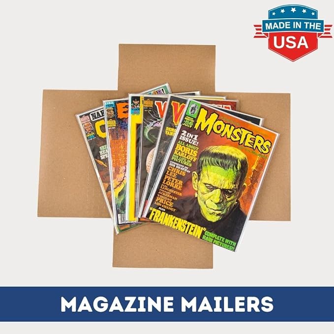 Gemini Magazine and Comic Book Mailers for Shipping (8.5x11x2’’ – 50 Mailers + 50 Fillers) | Protective Fillers for Extra Support | US-Made, Expandable, Great for Shipping Documents, Photos & More.