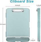Rimilak Plastic Clipboard with Storage, 8.5 x 11 High Capacity Folio Nursing Case with Pen Holder, Size 14.2 x 9.6 x 1.2″ Folder Side-Opening for Classroom, Teacher, Smooth Writing, Dark Green