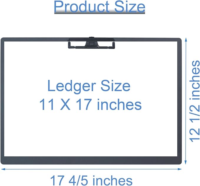 Acocony 11x17 Clipboard Aluminium with Pen Holder Extra Large Clipboard Landscape Super Hard 11 x 17 Clipping Board Black Pack of 1