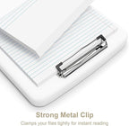 Piasoenc Clipboard with Storage, 8.5 x 11 Organization Box with Pen Holder and A4 Legal Paper Folder, Folio & Side-Opening, Low Profile Clip,for Nurses,Teachers, Size 14 x 9.6 x 1.2 in, White