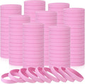 Liliful 100 Pcs Silicone Rubber Wristbands Rubber Wristband Bracelet Bands for Silicone Wristbands for Women Men(Pink)
