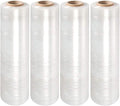 APQ 4 Rolls of Blown Hand Stretch Film 12" x 2000'. Clear Hand Stretch Wrap, 60 Gauge. Tear Resistant Residue Free Film for Moving, Shipping, Wrapping. Industrial Grade Pallet Shrink Wrap Film.