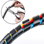 XHF 3/8" Spiral Cable Wrap 10mm(Wrapping Range:7.5mm-60mm) Cord for Computer Electrical Wire Organizer Sleeve Hose RoHS Black 26Ft
