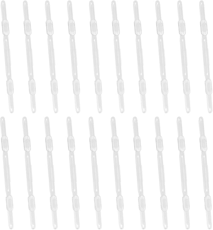 PATIKIL 20 Pcs Loose-Leaf Paper Binding Clamps, Transparent White Plastic Paper Organizers Notebook Fasteners Reusable Prong Binder Clip for Home Office File Report Chart Documents