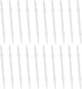PATIKIL 20 Pcs Loose-Leaf Paper Binding Clamps, Transparent White Plastic Paper Organizers Notebook Fasteners Reusable Prong Binder Clip for Home Office File Report Chart Documents