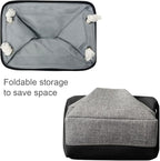 TheWarmHome Storage Basket for Organizing - 14x10x7 inch Medium 3 Pack Collapsible Storage Bin for Shelves with Rope, Fabric Storage Cubes for Organizer Cloth Gift Toy Closet (Black & Grey)