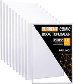10ct Current Comic Book Toploaders - Modern Comic Book Top loaders, Crystal Clear Regular Comic Book Topload, Premium PVC Comic Book Holder, Crystal Clear Protection for Display, Storage, Collection