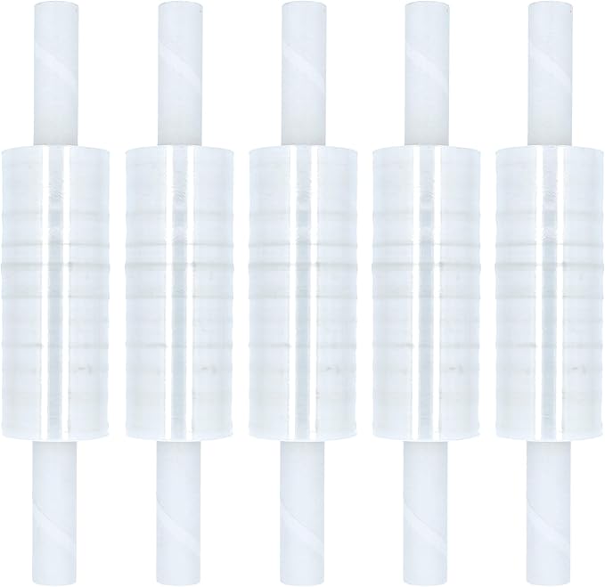 PSBM 2 Rolls 20 Inch x 1000 Feet 80 Gauge Stretch Film/Wrap with Handles, Heavy Duty Industrial Strength Clear Shrink Plastic Wrap for Moving, Packing, Shipping, Pallet Wrapping & Storage