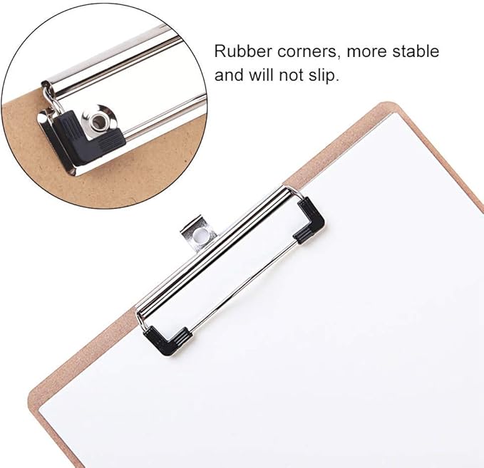 Meetory 10 Pack Mountable Clipboard Clips,Spring Loaded Surface Mount Handle with Rubber Grip and Hanging Hole