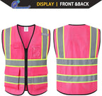 Safety Vest for Men Women,Mesh High Visibility Construction Work Vest with Reflective Strips,Meets ANSI/ISEA Standards(EK175-Mesh-Hot Pink-S)