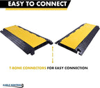 Kable Kontrol Atlas Cable Protector Wire Ramp - 3 Channel Bulk Wholesale Pallet - 20 Pcs - 35” Long Black & Yellow - 24000 Lbs Load Capacity - Rubber Speed Bump Wire Protector Cord Cover - CP9973