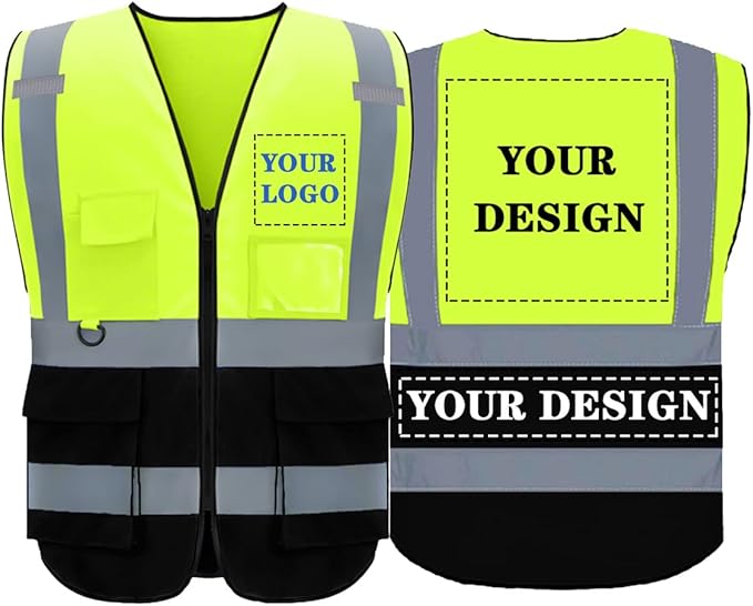 BeautyWill Custom Safety Vest Logo Class 2 High Visibility Reflevtive Vest Outdoor Protective Workwear
