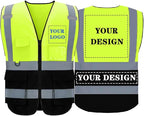 BeautyWill Custom Safety Vest Logo Class 2 High Visibility Reflevtive Vest Outdoor Protective Workwear