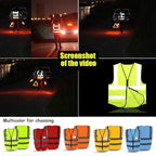 YOWESHOP High Visibility Safety Vest Custom Your Logo Protective Workwear 5 Pockets With Reflective Strips Outdoor Work Vest (Orange (2XL))