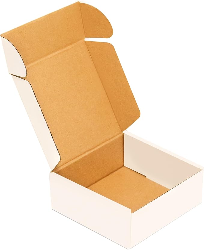 Corrugated Mailer, Pack of 50, Small Shipping Box, White box (5X5X2)