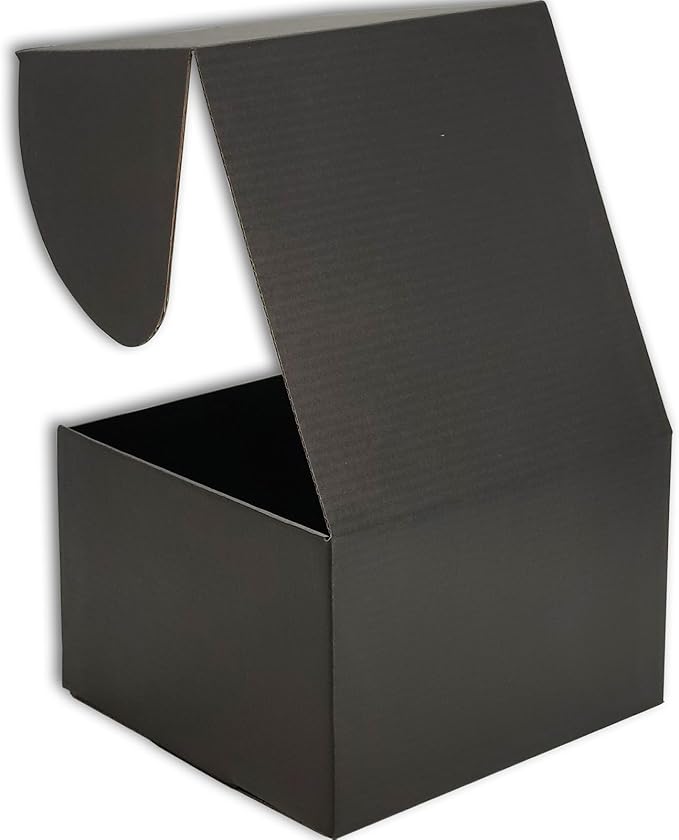 6x6x4 inches Small Shipping Boxes Set of 25 - Black Mailer Corrugated Cardboard Boxes for Shipping Packaging Mailing Products