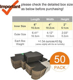 50 Pack 6x4x2'' Small Shipping Boxes, Corrugated Cardboard Mailers for Business, Black (CM642B)