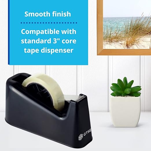 GTSE Premium Clear Tape, 1 inch x 217 feet, Strong Transparent Gift Wrap Tape for Home, Office, 6 Rolls, 3" Core