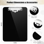 Hongri Plastic Clipboard with Pen Holder, Black 8.5x11 Letter Size Clip Board for Classroom, Office, Students, Nurses and Women, Low Profile Clip, Size 12.5 x 9 in(Pack of 6)