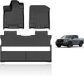 KELCSEECS® Floor Mats Custom for Honda Ridgeline 2026 2025 2024 2023-2017 All Weather Protection TPE Duty Non-Slip Automotive Floor Liners Fits Front & 2nd Row Full Set Accessories, Black