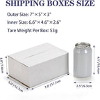 25 Pack Shipping Boxes 7x5x3 Inches, White Corrugated Cardboard Mailing Box for Packing, Mailing, Small Business,Literature Mailer