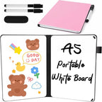 A5 Portable White Board Dry Erase, 8.4 x 6 inch Double Sided Folding Whiteboards with 2 Pens, Small Dry Erase Board Notebook for Study, Doodling, Meeting, Planning