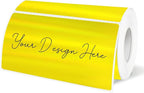 2x4 Inch Holographic Thermal Labels, Yellow Direct Thermal Stickers Label, Self-Adhesive Glitter Thermals Printer Sticker Labels, Perforation Line Design- 200Pcs/ 1 Roll