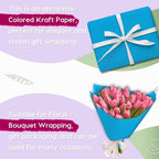 PerkHomy 36" x 1,440" (120') Lake Blue Kraft Paper Roll for Craft Bulletin Board Paper Art Table Covering Crafting Gift Wrapping Bouquet Packing Parcel 80GSM 55LB (Lake Blue, 36" x 120')