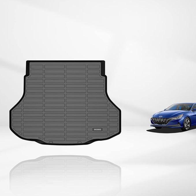 KELCSEECS® Floor Mats & Cargo Liner Custom for Hyundai Elantra & Elantra N 2021-2026,All Weather Protection TPE Floor Liners Front& Rear Row Full Set Elantra Accessories Black