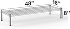 18''W x 48''L x 8''H Chrome Plated Wire Dunnage Rack | Off The Floor Storage