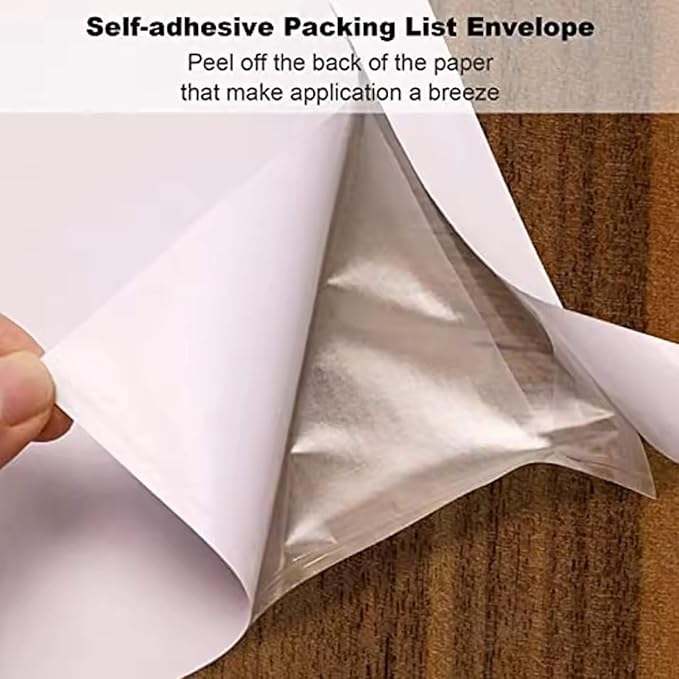 1000 PCS 7"x 10" Clear Packing List Envelopes Packing Slip Pouches Self-Adhesive Plastic Shipping/Mailing Pouch Enclosed Bags for Packing Slips Invoice Label