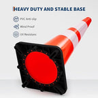 Traffic Cones 28", ExploreHorizon 8 PCS Safety Cones, PVC Orange Safety Road Parking Cones with 2 Reflective Collars,Hazard Construction Cones for Home Traffic Parking