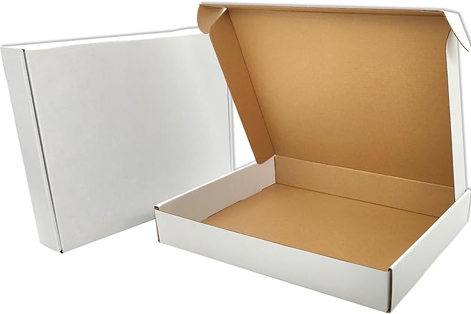 White Shipping Boxes for Small Business Pack of 25-13x10x2 inches Cardboard Corrugated Mailer Boxes for Shipping Packaging Craft Gifts Giving Products