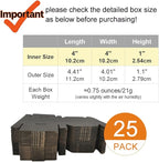 4x4x1'' Small Shipping Boxes 25 Pack, Corrugated Cardboard Mailers for Business, Black (CM441B25)